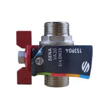 Arco - Vanne à sphère PN30 sena acs Manette Papillon rouge Mâle/Mâle 3/4 (20/27)