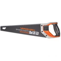 Vanquish Holzsäge 400 mm – SK5-Stahlklinge mit Teflonbeschichtung – Aluminiumgriff mit ergonomischem Gummi – 3-seitige Schleifzähne