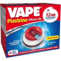 Vape - elettroemanatore anti zanzare con filo con 10 piastrine
