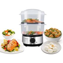 Bc.261 Vaporiera Da 5 Litri - Vaporiera Elettrica Con Timer Per Cottura Al Vapore Di Riso, Pesce, Ravioli, Verdure, Carne - Bfa Free - Beper