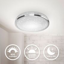 Variante led Deckenleuchte mit Sternendekor, chrom, led