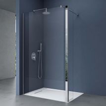 Doporro - Paroi de douche à l'italienne Transparent pare-douche Bremen2K-Plus 100x200cm + Partie Latérale 30cm verre de sécurité 10mm Stabilisateur