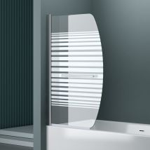 Doporro 90x140 Cm Design-duschwand Für Badewanne Badewannenaufsatz Duschabtrennung 6mm Esg-sicherheitsglas Teilsatiniert Inkl. Nano-beschichtung 