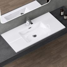 Sogood - doporro 100x48x12 cm Design Einbauwaschbecken Col02 aus Gussmarmor Waschbecken Waschtisch Handwaschbecken - weiß