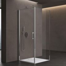 doporro Duschkabine U-Form 80x90x80 cm Ravenna36UK Duschabtrennung mit Drehtüren 8mm ESG-Sicherheitsglas Klarglas inkl. Nano-Beschichtung