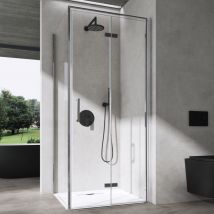 Sogood - doporro Eck-Duschkabine 70x100x195cm Eckdusche Chrom Duschabtrennung mit Falttür ESG-Sicherheitsglas Klarglas mit Nano-Beschichtung