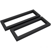 Sogood - doporro Wandkonsole 40x2.5x15 cm rostfreie Edelstahl schwarz Wandhalter rechteckig WH01 Träger Regalträger Regalhalter (2 Stück)