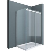 doporro Duschkabine Ravenna17 100x105x195cm Duschabtrennung mit Schiebetür ESG-Sicherheitsglas Klarglas inkl. beidseitiger Easy-Clean-Beschichtung