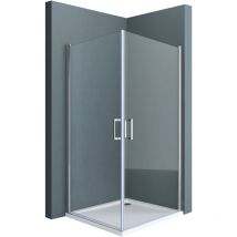 Doporro Eck-Duschkabine Eckdusche Ravenna24K 90x90x195cm Duschabtrennung ESG-Sicherheitsglas Klarglas inkl. beidseitiger Easy-Clean-Beschichtung