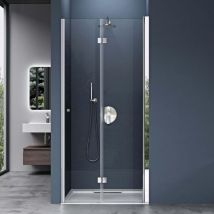 Porte De Douche Pliable 90cm Paroi De Douche Transparent Pliante Pour Niche Teramo26k Pare-douche Rabattable Montage Réversible - Doporro