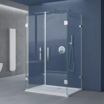 Doporro U-form Duschkabine Ravenna40 80x100x195cm Duschabtrennung 8mm Esg-sicherheitsglas Klarglas Inkl. Beidseitiger Easy-clean-beschichtung