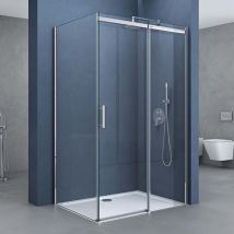 Doporro - Cabine de douche transparent 70x110 paroi de douche avec porte coulissante pare douche rectangulaire en angle 70x110x195cm entrée gauche