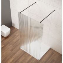 Gelco - vario black Walk-In Freestanding Shower Enclosure, verre nordique, 1200 mm
