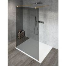 Vario gold matt Panneau en verre de douche de 1 pièce, verre fumé, 1100 mm