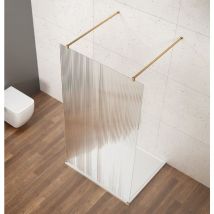 Gelco - vario gold matt Walk-In Freestanding Shower Enclosure, verre nordique, 800 mm