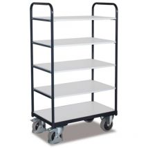 Variofit Esd Etagenwagen, Hoch Mit 5 Ladeflächen 1200x800mm