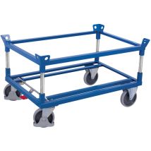 Variofit Palettenfahrgestell Gummibereifung Für Gitterboxen/europaletten Mit 2 Winkelrahmen 1210x810mm Anthrazitgrau Ral 7016
