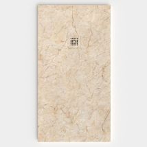Varobath - Receveur De Douche 3d 90x220 - Modèle Crema Marfileffet Marbre