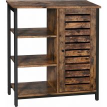 Vasagle - Armario Auxiliar de Almacenamiento Industrial, Armario de Pie, Estantería con Aparador y 3 Estantes, Salón, Dormitorio, Vestíbulo, Cocina,