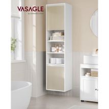 Vasagle - Armario de Baño, Armario Alto de Pared para Baño, Puertas con Dirección de Apertura Ajustable, 7 Compartimentos, 3 Estantes Ajustable, 30 x