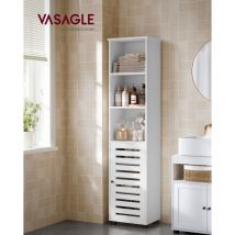 Vasagle - Armario de Baño, Armario de Baño Alto, Armario de Baño Independiente, con 3 Compartimentos Abiertos y 2 Estantes Ajustables, Sala de Estar,