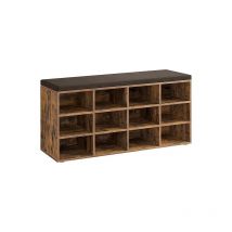 Songmics - vasagle Banc à Chaussures, Étagères Réglables, pour Couloir Salon, Marron,12 Compartiments