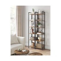 Songmics - vasagle Bibliothèque 6 Niveaux, Étagère Livres, Meuble de Rangement Ouvert, pour Bureau, Salon, Chambre, 30 x 40 x 187,5 cm, Noisette