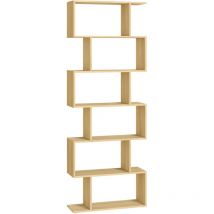 Vasagle - Bibliothèque, Étagère à 6 niveau, Meuble de rangement, Cloison Séparateur, pour Salon, Chambre, Bureau, Couleur Chêne Naturel