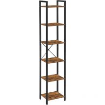 VASAGLE Bibliothèque 6 Niveaux, Étagère Livres, Meuble de Rangement ouvert, pour Bureau, Salon, Chambre, 30 x 40 x 187,5 cm, Marron