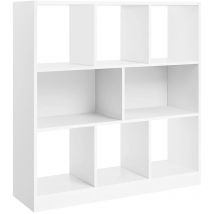 Weißes Bücherregal mit 8 offenen Ablagefächern - L97,5 x H100 cm