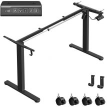 Vasagle - Bureau Électrique Réglable en Hauteur, Cadre de Bureau Assis-debout, Support de Table, sans Plateau de Table, avec 2 Crochets, Fonction