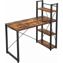 Songmics - vasagle Computer Desk, 120 cm Writing Desk with Storage Shelves on Left or Right, Stable, Easy Assembly, for Home Office, Industrial