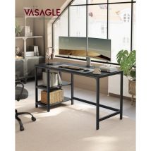 Vasagle - Escritorio, Escritorio con 2 Estantes a la Izquierda o a la Derecha, Mesa de Trabajo, para Salón Oficina, Estructura de Acero, Industrial,