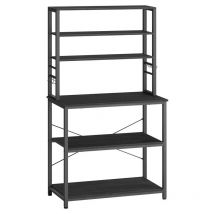 Vasagle - tagère de Cuisine, Étagère pour Machine à Café, 6 Étagères et 6 Crochets, pour Four à Micro-Ondes, Cadre en Acier, Style Industriel, 40 x