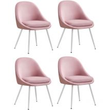 Vasagle - Lot de 4 Chaises Salle à Manger, Supportant Jusqu'à 120 kg, Coussin Rembourré 5,5 cm d'Épaisseur, Pieds Évasés, pour Bureau, Salon, Rose