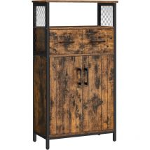 Songmics - vasagle Meuble de Rangement, Buffet, Placard, avec Tiroir et Étagère Réglable, Meuble de Salle de Bain, Cadre en Acier, pour Salon,