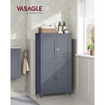 Vasagle - Mueble de Baño, Armario de Baño, Armario de Cocina, Armario Almacenaje con 4 Puertas, Estantes Regulables, 30 x 60 x 110 cm, Gris Pizarra