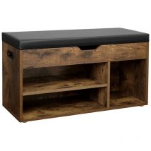 Vasagle - Schuhbank mit 3 Fächern und 1 Truhe - L80 cm
