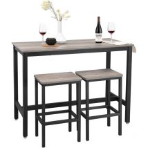 Vasagle Set di Tavolo da Bar con 2 Sgabelli da Bar, Set di Sedie da Pranzo con Tavolino, per Cucina, Soggiorno, Stanza da Festa, in Stile