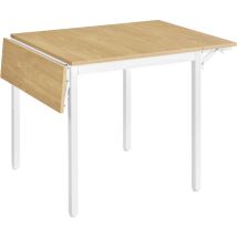 Vasagle - Table De Salle À Manger Pliable, Table De Cuisine Extensible, Bureau, Pour 2 À 4 Personnes, Rectangulaire, Avec Abattants, Pour Petits 