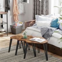Songmics - vasagle Tables gigognes, lot de 3, Tables d'appoint, Bouts de canapé pour salon, empilable, robuste, assemblage facile, structure en