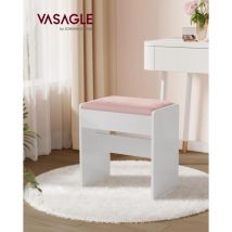 Taburete de Tocador, Taburete de Maquillaje Tapizado, Taburete de Terciopelo, Reposapiés con Almohadilla Antideslizante, para Vestidor, Dormitorio,