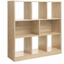 Songmics - vasagle Wooden Bookcase with Open Cubes and Shelves, Free Standing Bookshelf Storage Unit and Display Cabinet, 97.5 x 30 x 100 cm (l x w x