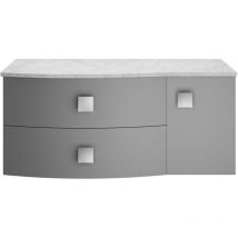 Vasari - Hudson Reed Sarenna Dove Grey 1000mm Left Hand Cabinet with Grey Marble Top - SAR205L