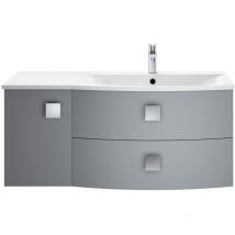 Hudson Reed Sarenna Dove Grey 1000mm Wall Hung 2 Drawer Vanity Unit and Right Hand Basin with 1 Tap Hole - SAR202R