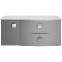 Hudson Reed Sarenna Dove Grey 1000mm Right Hand Cabinet with Grey Marble Top - SAR205R