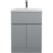 Vasari - Hudson Reed Urban Floor Standing Vanity Unit with Basin 1 Satin Grey - 600mm Wide