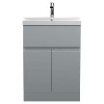Hudson Reed Urban Floor Standing Vanity Unit with Basin 3 Satin Grey - 600mm Wide
