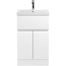 Hudson Reed Urban Floor Standing Vanity Unit with Basin 3 Satin White - 500mm Wide