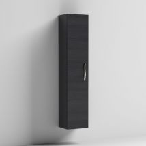 Vasari - Nuie Athena Wall Hung 1-Door Tall Unit 300mm Wide - Charcoal Black